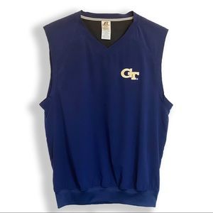 Russell Athletic Men's S Sleeveless Golf Vest GT Georgia Tech Embroidered Logo